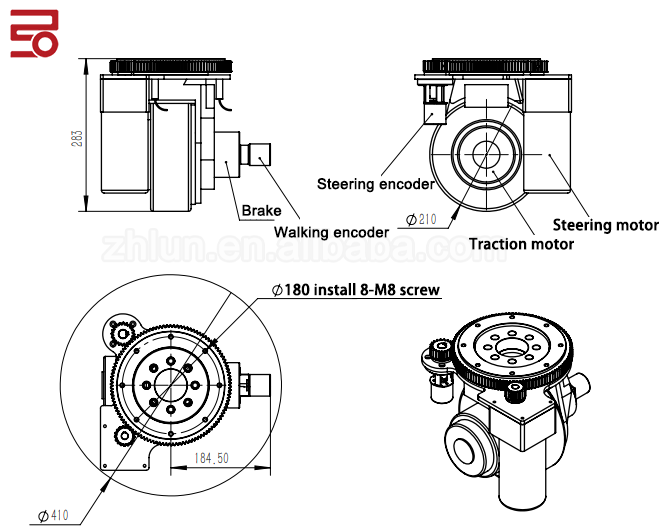 Boa qualidade de ZHLUN ZL-210 e roda da movimentação horizontal barata com controlador